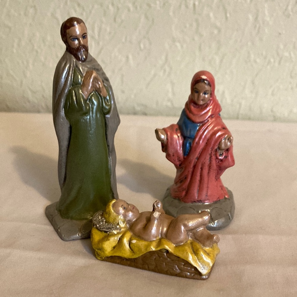 Hand Painted Replacement for Nativity scene Hand painted Joseph Mary Baby Jesus